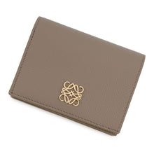 Load image into Gallery viewer, LOEWE Anagram Compact Wallet Taupe GreyC821NCWX03 3170 Pebble Grain Calf Leather