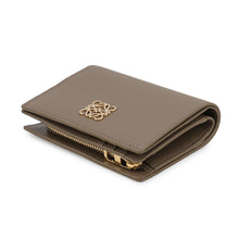 Load image into Gallery viewer, LOEWE Anagram Compact Wallet Taupe GreyC821NCWX03 3170 Pebble Grain Calf Leather