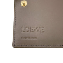 Load image into Gallery viewer, LOEWE Anagram Compact Wallet Taupe GreyC821NCWX03 3170 Pebble Grain Calf Leather
