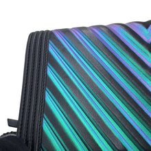 Load image into Gallery viewer, CHANEL Chain Wallet Chevron Black/Metalic Blue Lambskin