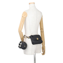 Load image into Gallery viewer, CHANEL CC Logo Matelasse Waist Bag Black Leather Tweed