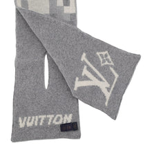 Load image into Gallery viewer, LOUIS VUITTON Damouflage Scarf Gray/WhiteM93391 Wool81% Nylon19%