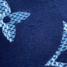 Load image into Gallery viewer, LOUIS VUITTON Scarf Monogram Check Navy/SmokeBlueM97446 Cashmere100%