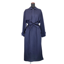 Load image into Gallery viewer, HERMES Crude Cell Coat Size 36 Navy5H0284DE Wool100%