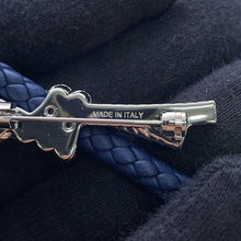 Load image into Gallery viewer, HERMES Brooch Fleur Blue Lynn Metal Lambskin