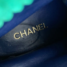 将图像加载到图库查看器中,CHANEL CC Logo Combat Boots Navy/GreenG36536 Suede leather Size 37 1/2 C
