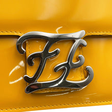 Load image into Gallery viewer, FENDI Calligraphy Shoulder Bag Yellow8BT317 Patent Leather