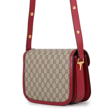 Load image into Gallery viewer, GUCCI Horsebit 1955 Shoulder Bag Beige/Red602204 GG Supreme Size Medium