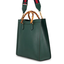 Load image into Gallery viewer, GUCCI Diana Bamboo Handle 2-Way Handbag Green703218 Leather Size Large