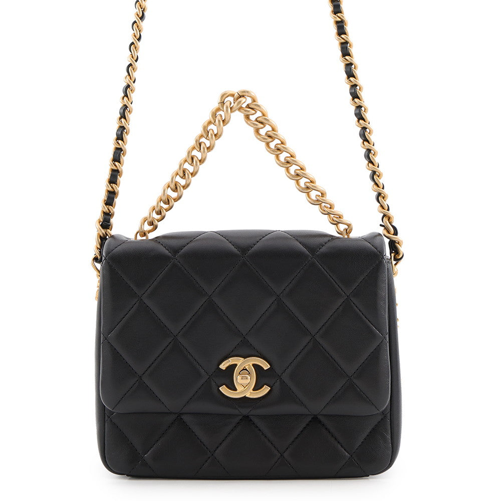CHANEL Matelasse 2WayChainShoulder Bag BlackAS2734 Lambskin