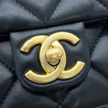 Load image into Gallery viewer, CHANEL Mini Matelasse Diamond Heart Chain Shoulder Bag Black Lambskin Size Mini