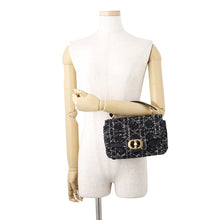 Load image into Gallery viewer, Dior Jolly Top Handle Shoulder Bag Black/WhiteM9271UTKV Tweed Leather Size Small