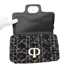 Load image into Gallery viewer, Dior Jolly Top Handle Shoulder Bag Black/WhiteM9271UTKV Tweed Leather Size Small