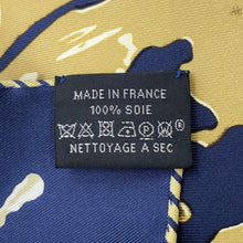 Load image into Gallery viewer, HERMES Freshly painted Size 45 Blue Noir/Bronze Silk100%