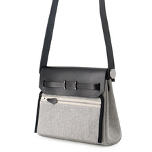 Load image into Gallery viewer, HERMES Herbag zip Black/Ecru Toile H Vache Hunter Leather Size Mini