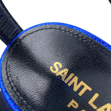 将图像加载到图库查看器中,SAINT LAURENT PARIS Sandals Metalic Blue493035 Leather Size 37 1/2