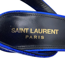 将图像加载到图库查看器中,SAINT LAURENT PARIS Sandals Metalic Blue493035 Leather Size 37 1/2
