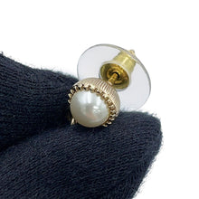 将图像加载到图库查看器中,CHANEL CC LogoFaux Pearl Earrings Gold Gold Plated Rhinestone Faux Pearl