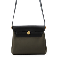 将图像加载到图库查看器中,HERMES Herbag zip Vert Bronze/Black Toile Military Vache Hunter Leather Size Mini