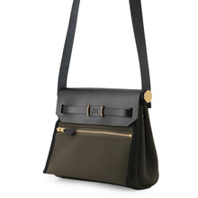 将图像加载到图库查看器中,HERMES Herbag zip Vert Bronze/Black Toile Military Vache Hunter Leather Size Mini