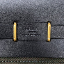 将图像加载到图库查看器中,HERMES Herbag zip Vert Bronze/Black Toile Military Vache Hunter Leather Size Mini
