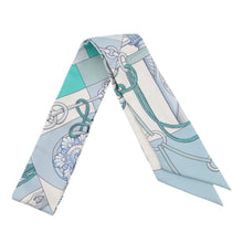 Load image into Gallery viewer, HERMES Twilly Cliquetis CLIQUETIS Ciel / White / Menthol Silk100%