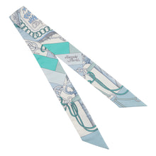 Load image into Gallery viewer, HERMES Twilly Cliquetis CLIQUETIS Ciel / White / Menthol Silk100%