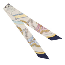 Load image into Gallery viewer, HERMES Twilly GRAND APPARAT Ivoire/Marine/Rose Silk100%