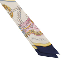 Load image into Gallery viewer, HERMES Twilly GRAND APPARAT Ivoire/Marine/Rose Silk100%