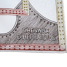 Load image into Gallery viewer, HERMES Carre Hephaestus's Horse Chevaux d'Hephaistos Size 90 White/Bronze/Bois de RoseH004365S 05 Silk100%
