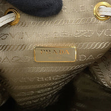 将图像加载到图库查看器中,PRADA Logo Jacquard 2-way Bucket Bag Brown/White1BH097_UCW_F0YSE Canvas Leather