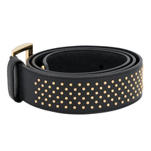 Load image into Gallery viewer, PRADA Studded Leather Belt Size 80 Black1CC622 Leather