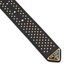 Load image into Gallery viewer, PRADA Studded Leather Belt Size 80 Black1CC622 Leather
