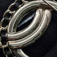 Load image into Gallery viewer, CHANEL CC Logo Brooch Champagne GoldAB8609 Metal Faux Pearl Rhinestone Leather