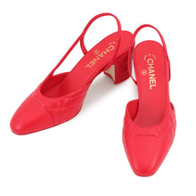 Load image into Gallery viewer, CHANEL Slingback Pumps RedG39220 Lambskin Size 38C