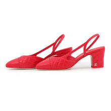 Load image into Gallery viewer, CHANEL Slingback Pumps RedG39220 Lambskin Size 38C
