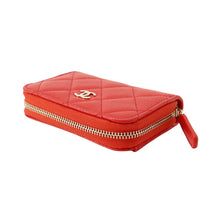 将图像加载到图库查看器中,CHANEL Matelasse Classic Zip Coin Purse RedAP0216 Caviar Leather