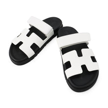 Load image into Gallery viewer, HERMES Sandals Chypre WhiteH222100Z Chevre Leather Rubber Size 36