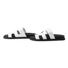 Load image into Gallery viewer, HERMES Sandals Chypre WhiteH222100Z Chevre Leather Rubber Size 36