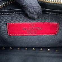 Load image into Gallery viewer, Valentino Garavani RockStudded Shoulder Bag Black Leather Studded Size Small