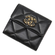 将图像加载到图库查看器中,CHANEL CHANEL 19 Small Flap Wallet BlackAP1064 Lambskin