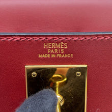 将图像加载到图库查看器中,HERMES Kelly Retourne Rouge Vif/Multicolor Vibrato Box Calf Leather Size 28