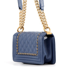 将图像加载到图库查看器中,CHANEL Boy Chanel ChainShoulder Bag BlueA67085 Aged Calf Leather Size Small