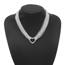 将图像加载到图库查看器中,TIFFANY&Co. Open Heart Necklace 10 Rows SV925