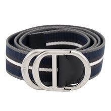 Load image into Gallery viewer, Dior CD Icon Belt Three Tone Size 95/35 Deep Blue/White4582PDMBI Nylon Leather