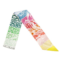 Load image into Gallery viewer, HERMES Twilly Jungle Love Righe Rainbow Vert/Rose/Multicolor Silk100%