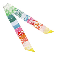 Load image into Gallery viewer, HERMES Twilly Jungle Love Righe Rainbow Vert/Rose/Multicolor Silk100%