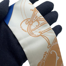 将图像加载到图库查看器中,HERMES Twilly Ex-Libris Crème / Orange / Beige Silk100%