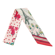将图像加载到图库查看器中,HERMES Twilly New Lovers in Paris Les Nouveaux Amoureux de Paris Rose Vif / Menthol / Bordeaux Silk100%