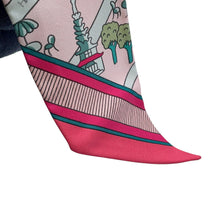 Load image into Gallery viewer, HERMES Twilly New Lovers in Paris Les Nouveaux Amoureux de Paris Rose Vif / Menthol / Bordeaux Silk100%